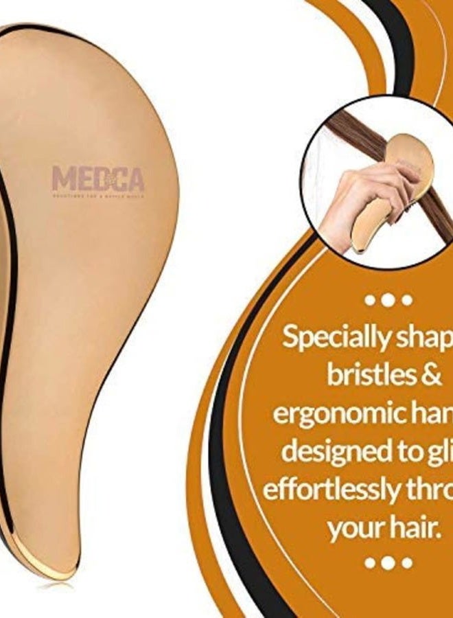 MEDca Detangling Brushes - Detangler Brush Set - Pain-Free Hair Brush Straightener That Removes Tangles and Knots Straightening Hair Shiny and Smooth (Rose Gold and Black) - Image 2