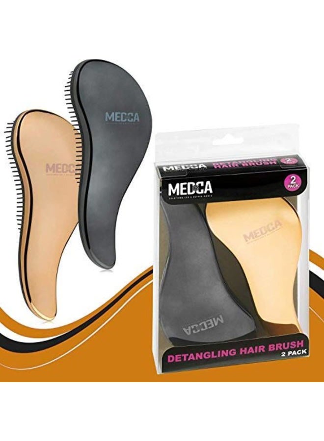 MEDca Detangling Brushes - Detangler Brush Set - Pain-Free Hair Brush Straightener That Removes Tangles and Knots Straightening Hair Shiny and Smooth (Rose Gold and Black) - Image 3