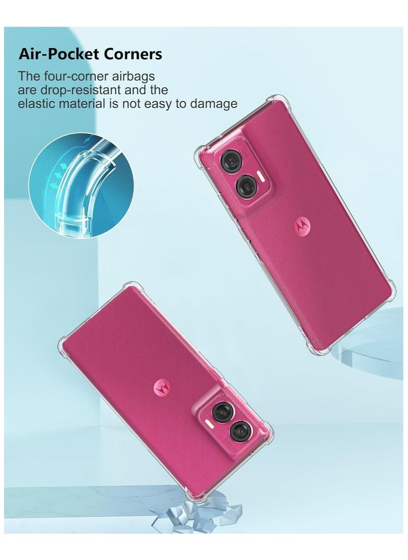 Generic - [1+1 Sets] For Motorola Edge 50 Fusion Case & Screen Protector Crystal Clear Ultra Slim Anti Scratch Shockproof Protective TPU Back Cover with Tempered Glass Screen Protector - Image 1