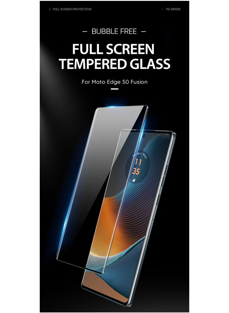 Generic - [1+1 Sets] For Motorola Edge 50 Fusion Case & Screen Protector Crystal Clear Ultra Slim Anti Scratch Shockproof Protective TPU Back Cover with Tempered Glass Screen Protector - Image 1
