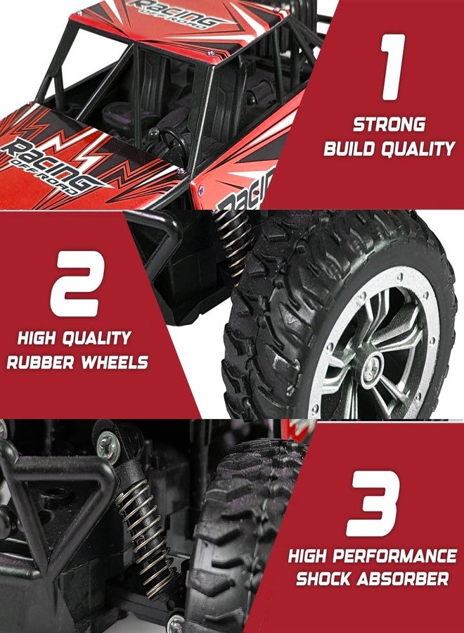 KIPA GAMING Remote Control Car Off-Road Monster Truck, 2.4GHz RC Racing Buggy, USB Rechargeable, Large All-Terrain Wheels (Dirt Tracker - RED) - Image 3