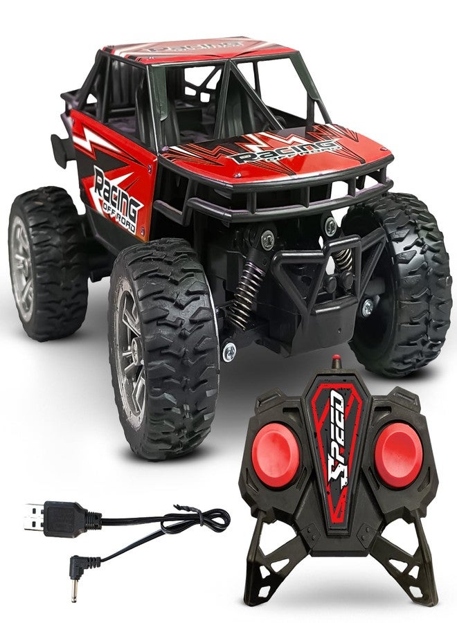 KIPA GAMING Remote Control Car Off-Road Monster Truck, 2.4GHz RC Racing Buggy, USB Rechargeable, Large All-Terrain Wheels (Dirt Tracker - RED) - Image 1