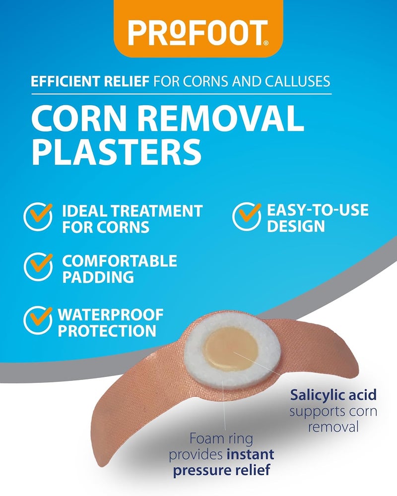 Profoot Corn Removal Plasters 6 Adhesive Plasters Containing Salicylic Acid Effectively Removes Corns and Calluses Pain Relief Corn Plasters - Image 2