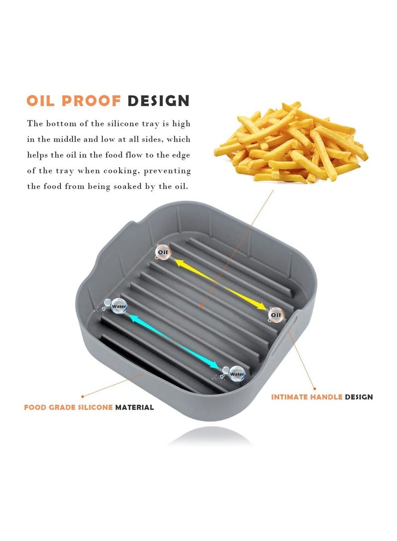 Gonice Air Fryer Silicone Pot - Silicone Air Fryer Reusable Liners for 6.5 QT or Bigger Square, Food Safe Reusable Air Fryer Silicone Basket,Easy Cleaning Air Fryer Pan with Heat-proof Gloves  - Image 5