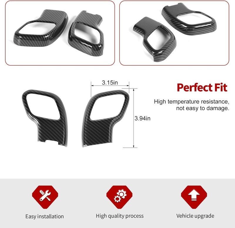 Jimen Gear Shift Knob Cover for Ford F150 (2015-2020) - Carbon Fiber Interior Trim - Image 3