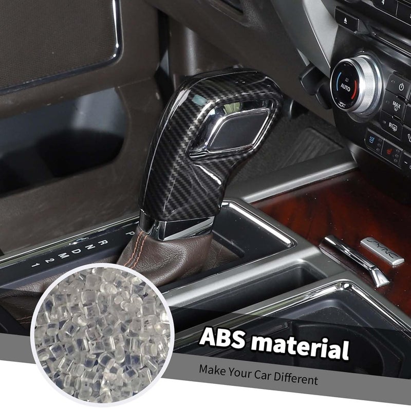 Jimen Gear Shift Knob Cover for Ford F150 (2015-2020) - Carbon Fiber Interior Trim - Image 4