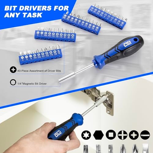 Prostormer Magnetic Screwdriver Set, 79-Piece Multi-Purpose Slotted/Phillips Screwdriver Kit with Precision Screwdrivers, Allen Wrench Set and Screwdriver Bits for DIY and Repair Works - Image 3
