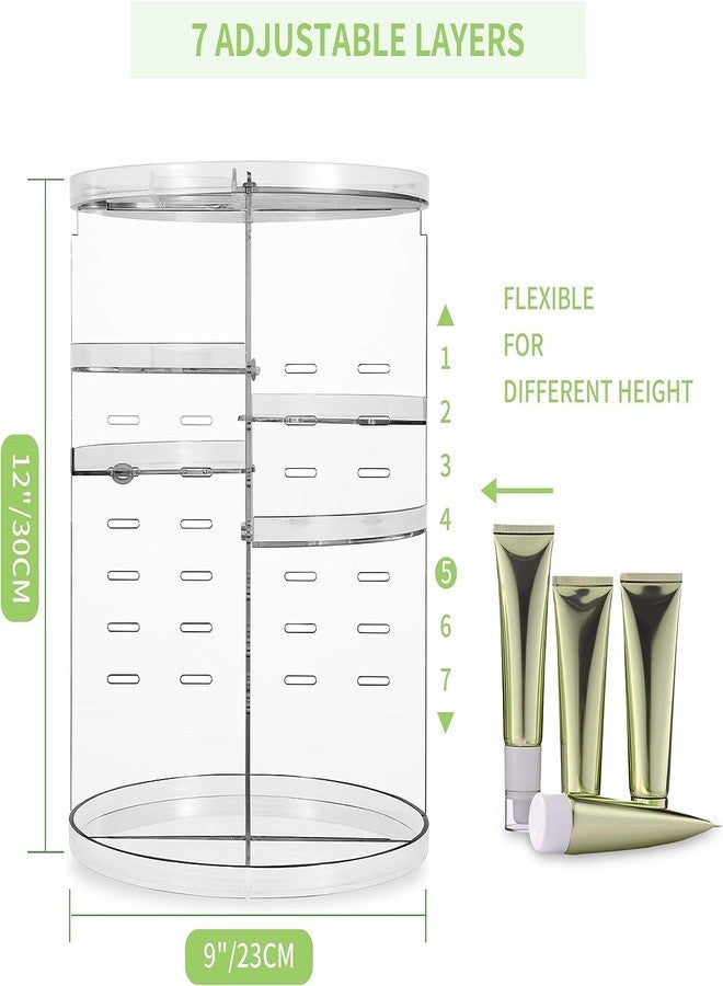 FOROLY 360 Rotating Makeup Organizer, Plastic DIY Adjustable Bathroom Makeup Carousel Spinning Holder Rack, Large Capacity Cosmetics Storage Box Vanity Countertop (Clear) - Image 4
