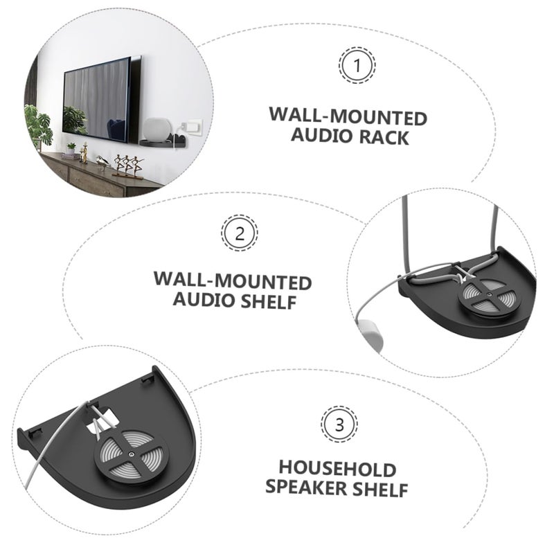 Mini Wall Mount Speaker Bracket Wall-Mounted Shelves Audio Rack Lightweight White - Image 5