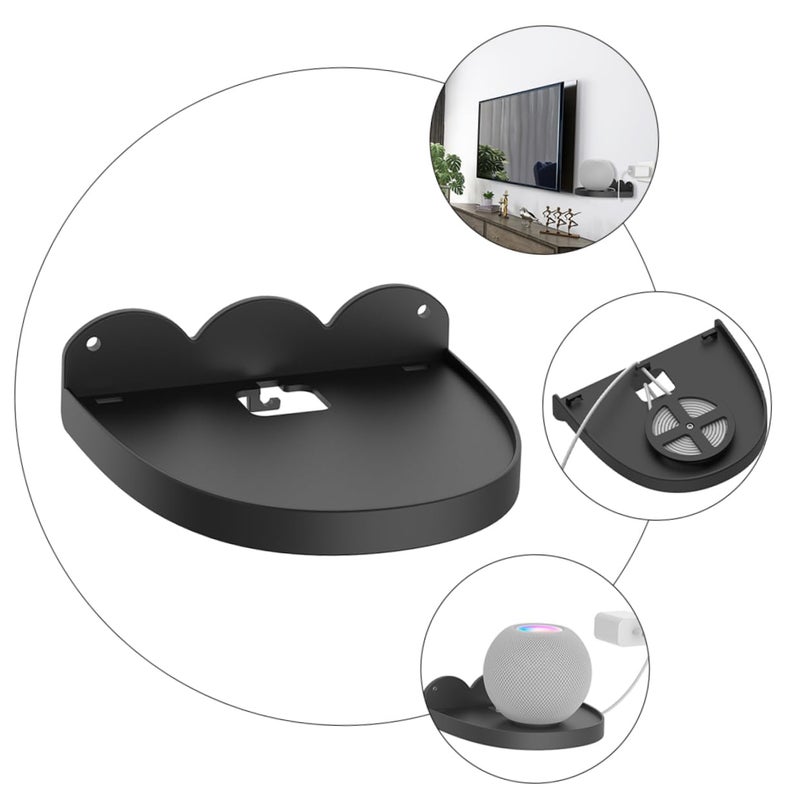 Mini Wall Mount Speaker Bracket Wall-Mounted Shelves Audio Rack Lightweight White - Image 3