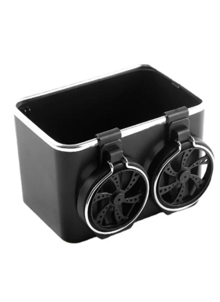 Generic Car Storage Box Car Seat Organizer Tissue Storage with Cup Holder, Multifunctional Car Organizers for Water Cups, Coffee Cups, Drinks, Paper Towels, Cell Phones  - Image 1