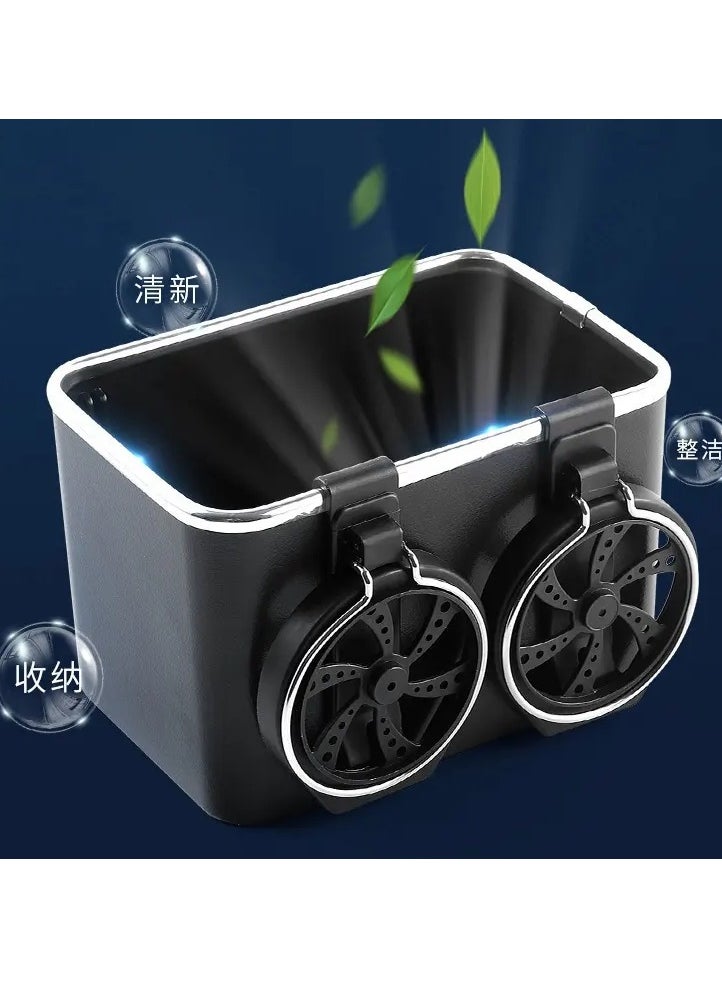 Generic Car Storage Box Car Seat Organizer Tissue Storage with Cup Holder, Multifunctional Car Organizers for Water Cups, Coffee Cups, Drinks, Paper Towels, Cell Phones  - Image 4