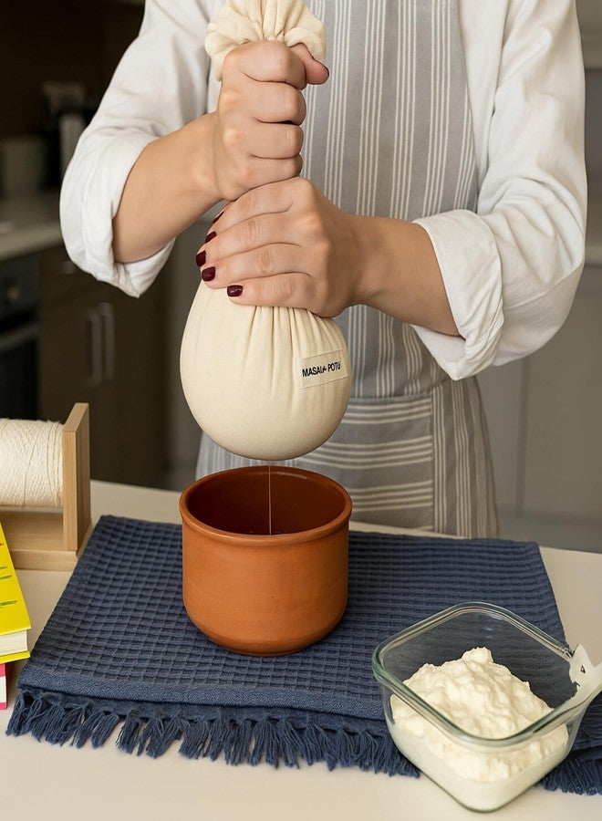 Masala Potli Multipurpose Strainer Bag (Pack of 2) | 100% Cotton Yogurt Maker, Nut Milk, Cold Brew Coffee, Sprouts & Juice Filter | Hung Curd Cloth & Cheesecloth | Washable, Reusable & Eco-Friendly - Image 3