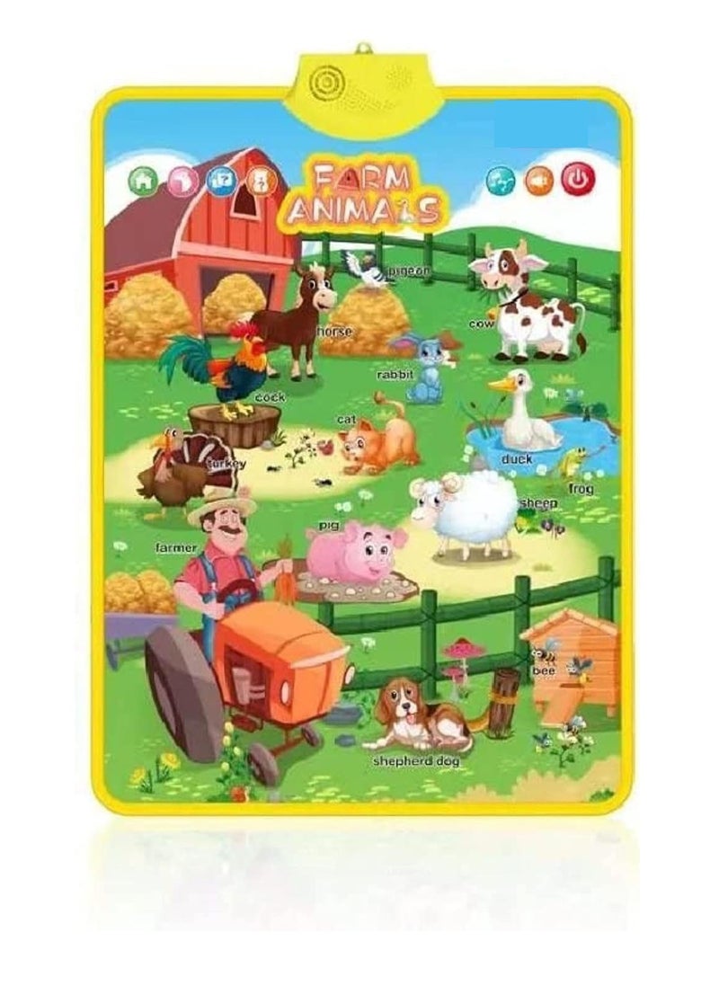 UKR Farm Animals Interactive Educational Talking Poster for Kids | Fun Learning Tool for Animal Sounds, Names & Early Childhood Education | Interactive Poster for Toddlers & Preschoolers  - Image 5