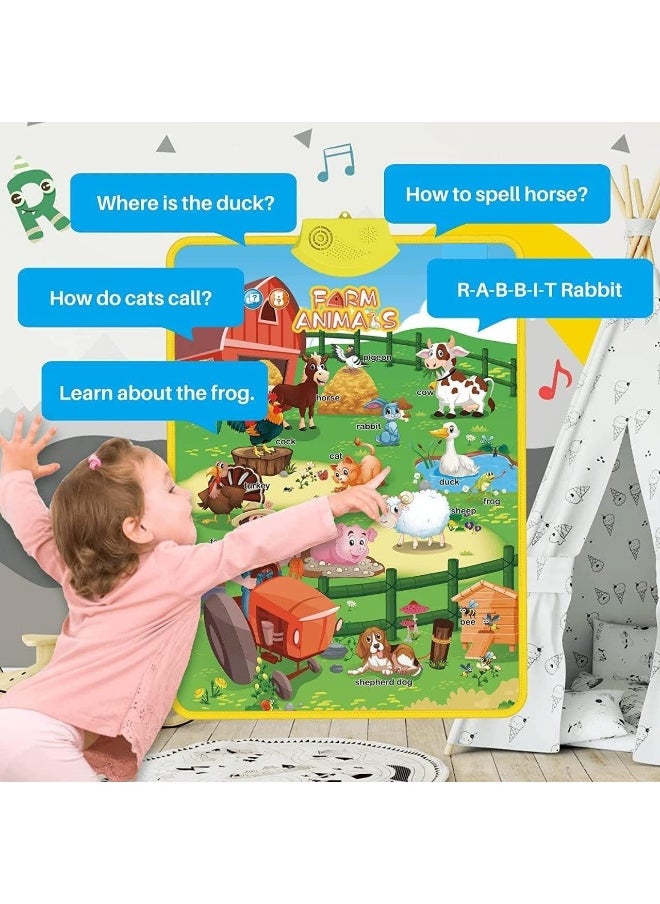 UKR Farm Animals Interactive Educational Talking Poster for Kids | Fun Learning Tool for Animal Sounds, Names & Early Childhood Education | Interactive Poster for Toddlers & Preschoolers  - Image 3