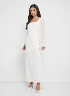 ELLA Puff Sleeves Shift Dress  - Image 4