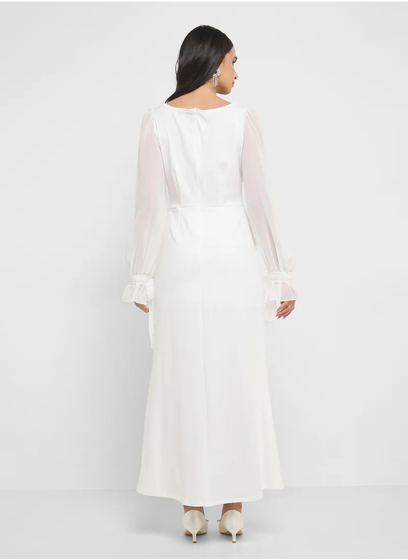 ELLA Puff Sleeves Shift Dress