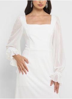 ELLA Puff Sleeves Shift Dress  - Image 3