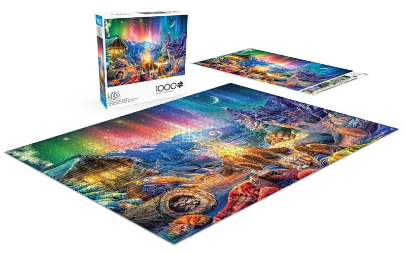 Buffalo Games - Lars Stewart - Winter's Night Bonfire - 1000 Piece Jigsaw Puzzle - Colorful, Holiday Puzzles for Adults â€“ Precision-Cut Pieces, Seasonal Artwork, and Hours of Relaxing Fun - Image 4