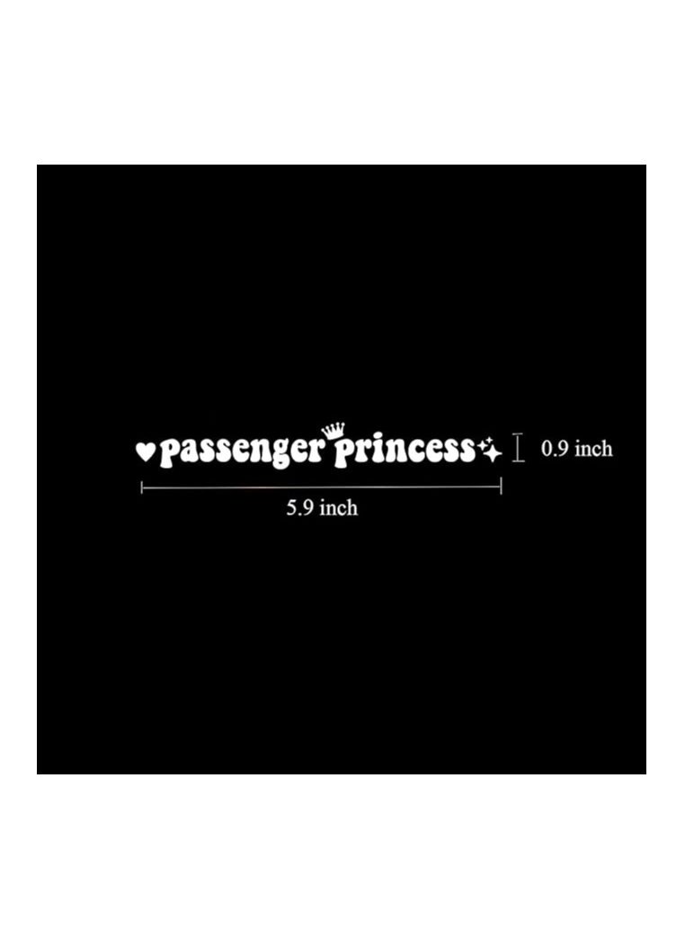 Gifticious - "Princess Passenger" sticker, funny vinyl decals for cars, trucks, windows, and rearview mirrors, JDM style for women and girls, humorous car accessories from Gifticious - Image 1