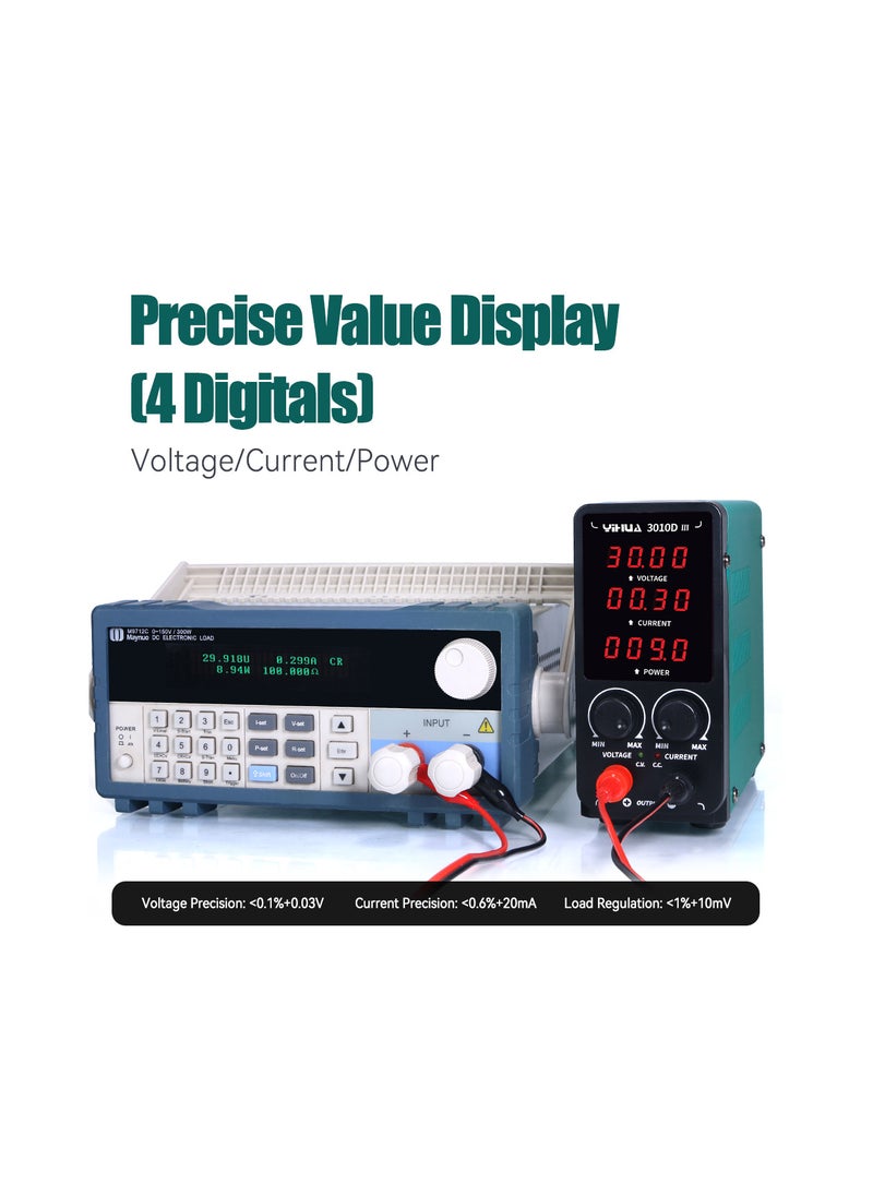 Yihua - YIHUA 3010D-III Switching DC Power Supply Adjustable Regulated 30V 10A 5A Single Output Digital DC Power Supply - Image 1