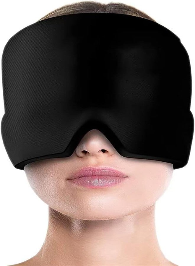 J.v enterprise Gel Ice Relief Mask Pack for Headache Cold and Hot Therapy Face Eye Neck and Head Hat Cap for Migraine pain, Puffy Eyes, Tension, Sinus and Stress Reliefing - Image 1
