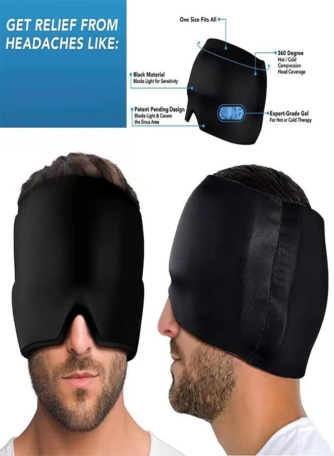 J.v enterprise Gel Ice Relief Mask Pack for Headache Cold and Hot Therapy Face Eye Neck and Head Hat Cap for Migraine pain, Puffy Eyes, Tension, Sinus and Stress Reliefing - Image 3