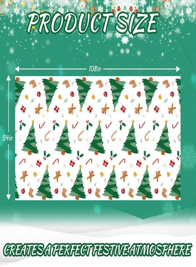 CXPSINC 4 Pack Disposable Christmas Plastic Tablecloth - Christmas Table Cover for Party Decoration Supplies - 54 x 108 Inches Christmas Tree Tablecloth (Christmas Tree) - Image 2