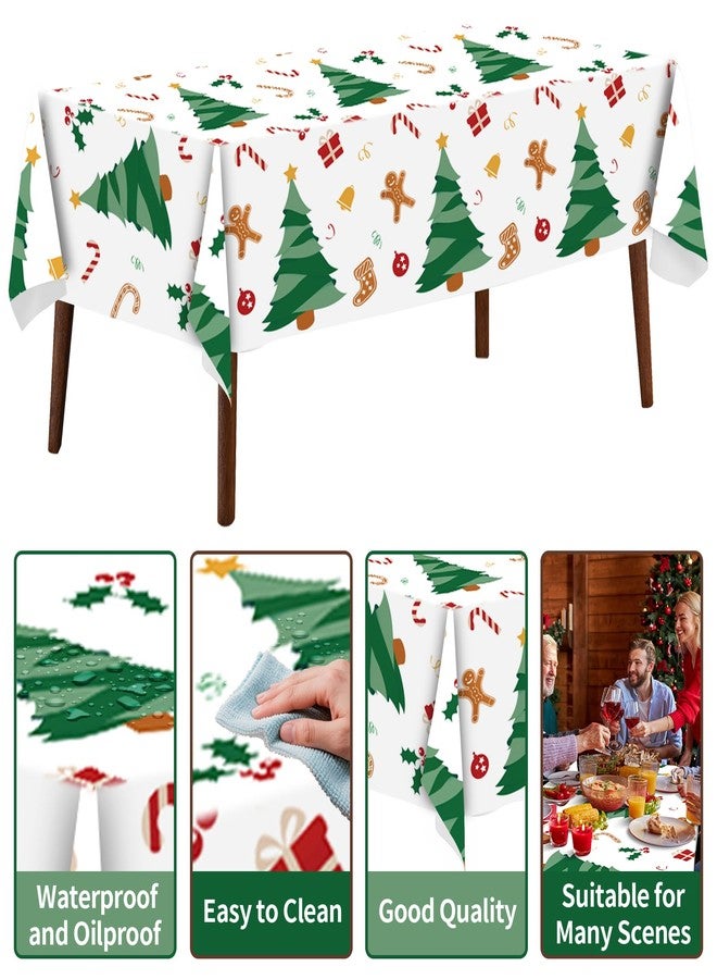 CXPSINC 4 Pack Disposable Christmas Plastic Tablecloth - Christmas Table Cover for Party Decoration Supplies - 54 x 108 Inches Christmas Tree Tablecloth (Christmas Tree) - Image 3