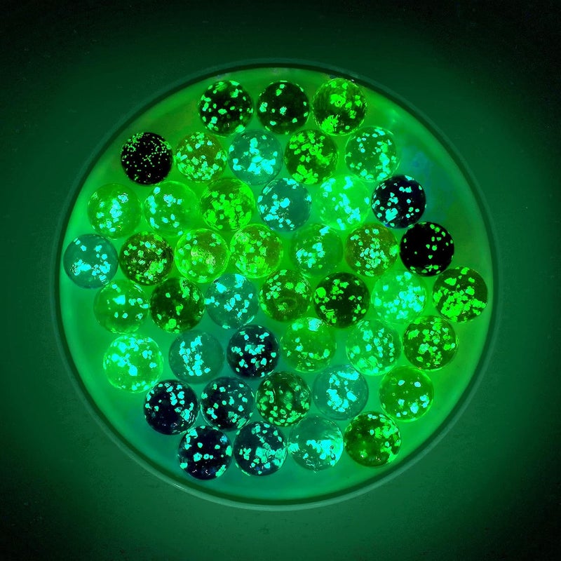 Skylety 20 Pieces Marbles Glowing in The Dark Handmade Glass Marbles Decorative Luminous Muti-colors Doted Style Glass Marbles, Sports Toys for Teenagers and Adults (20 mm) - Image 5