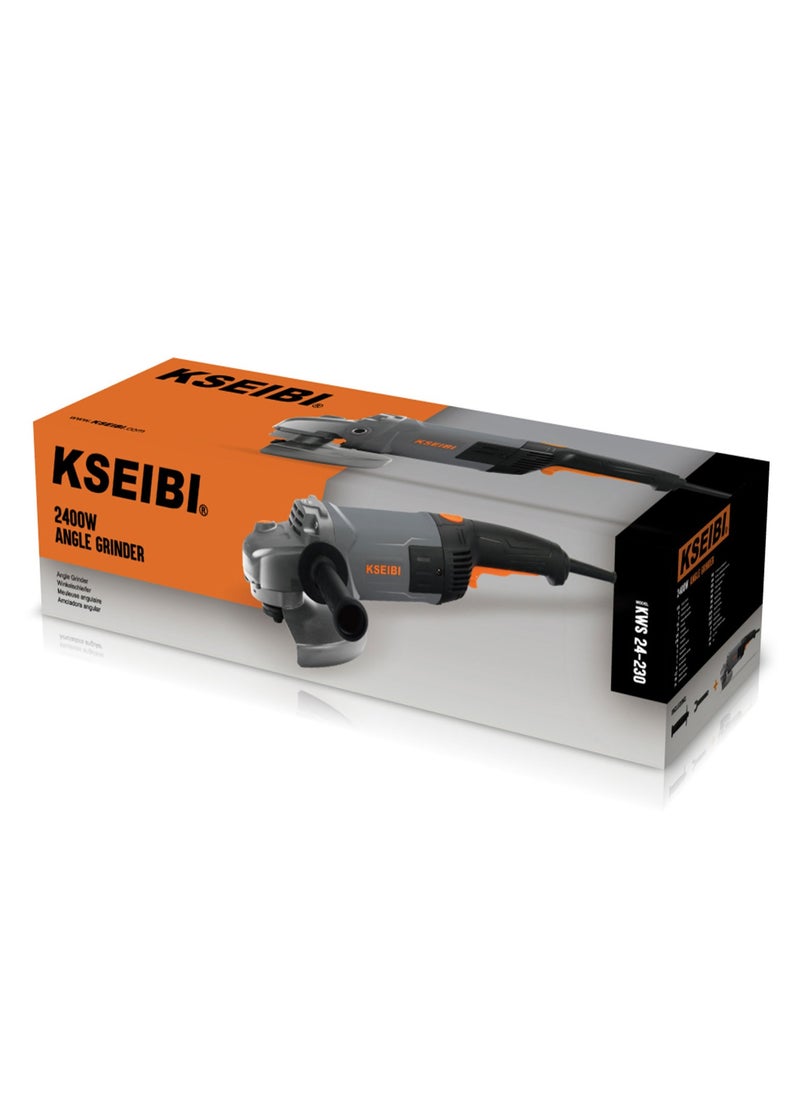 KSEIBI Angle Grinder 9 Inch 2400w Power Angle Grinder Tool, Auxiliary Handle, For Wood, Metal & Rust Removal, Cutting, Grinding or Polishing, Stone Cutting, Tool Sharpening, Metal Fabrication, Concrete Work.  - Image 5