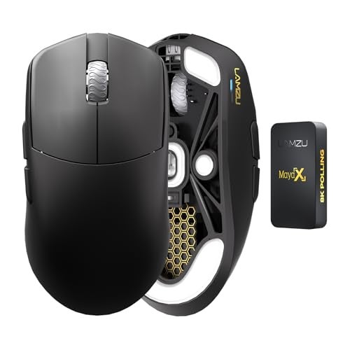 Lamzu Maya X Wireless Gaming Mouse, Ultra Lightweight 47g, Optical Switch, Maximum 30000 DPI, Symmetrical, MCU Nordic 52840, Dust-Proof Encoder, PAW3950 Sensor(Larger Maya) (Grey) - Image 1