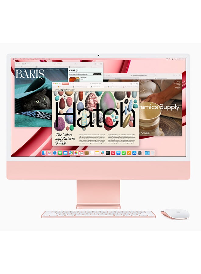 ابل  جهاز iMac مقاس 24 بوصة بشاشة Retina 4.5K: شريحة Apple M3 مع وحدة معالجة مركزية 8 أنوية ووحدة معالجة رسومات 10 أنوية ومحرك أقراص SSD سعة 512 جيجابايت/رسومات مدمجة باللغتين الإنجليزية والعربية وردي - Image 1