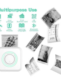 Muyixin Mini Portable Thermal Printer Smart Pocket Inkless Thermal Printer with 13 Rolls Paper and Colored Pens for iOS&Android, Photo Journal Notes Memo  - Image 5
