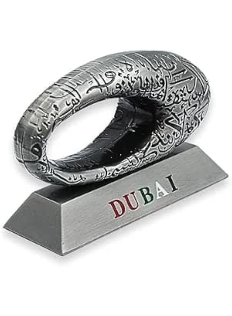 كوفوز ديكور طاولة النحت ثلاثي الأبعاد في متحف دبي للمستقبل وتذكارات مصممة بدقة مع تفاصيل متعمقة نموذج لأجواء المنزل والمكتب (فضية ، كبيرة) - Image 1