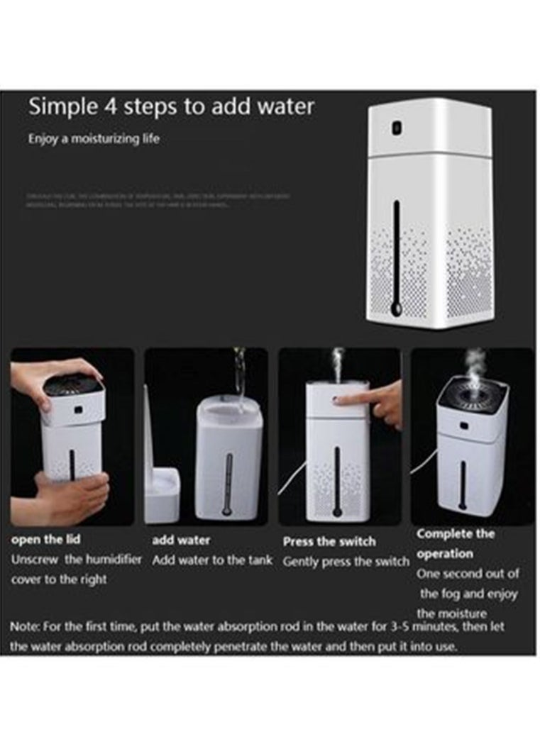Sunhome Portable Air Humidifier With LED Night Lamp 1000ml 3W KS-601 White/Black  - Image 5