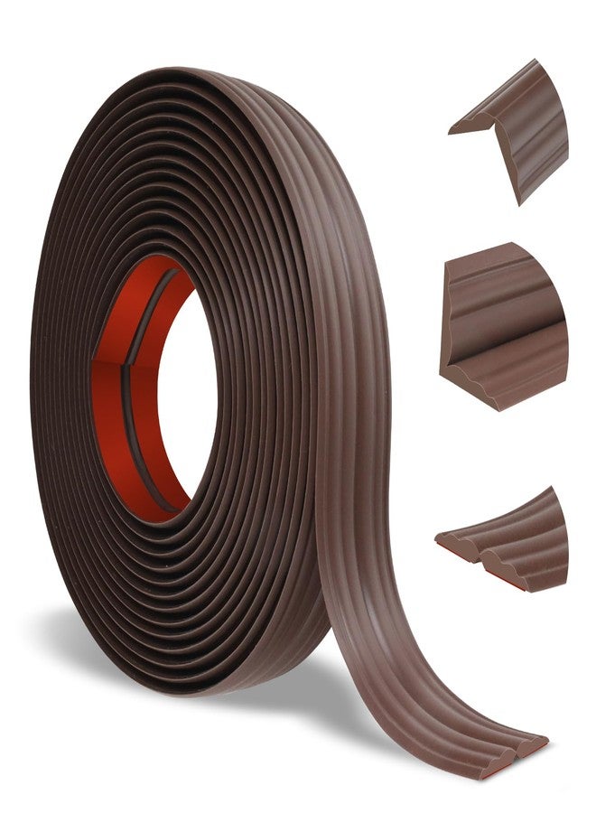 Heonay Wall Corner Protector Peel and Stick Corner Trim Molding Flexible Inside & Outside Wall Edge Guard Self Adhesive Moulding Trim for Edge Use, Brown, 0.8” W x 10’ L - Image 1