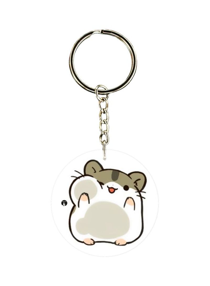 Double Sided Cute Animal Printed Keychain