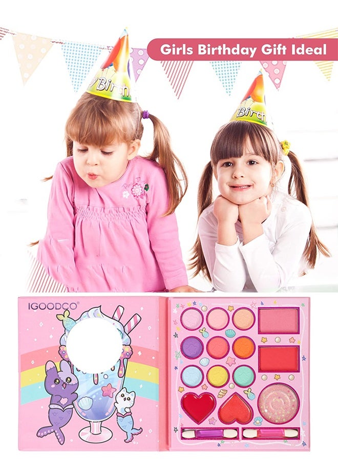 IGOODCO Gift Set for Girls, 14Eyeshadow Colors + 2 Brushes, Creative Makeup Set & Safe Toys for Girls 4+ Beauty Essentials - Image 5