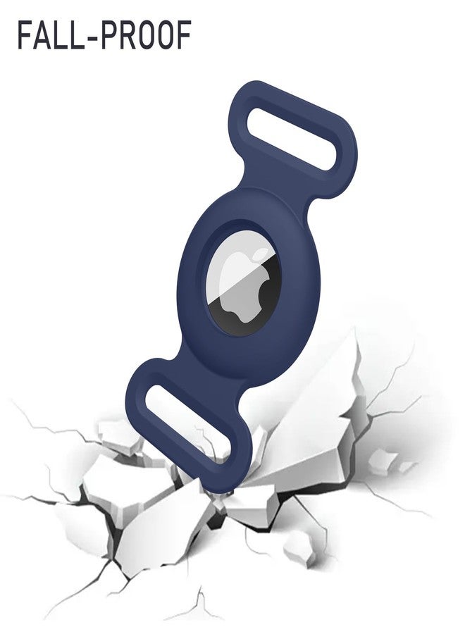 Meliya Airtag Dog Collar Holder for Apple Airtag Dog Tracker, 2 Pack GPS Tracking Accessories Anti-Lost Silicone Air Tag Holder Case for Pet Cat Dog Collars (Midnight Blue, Large) - Image 5