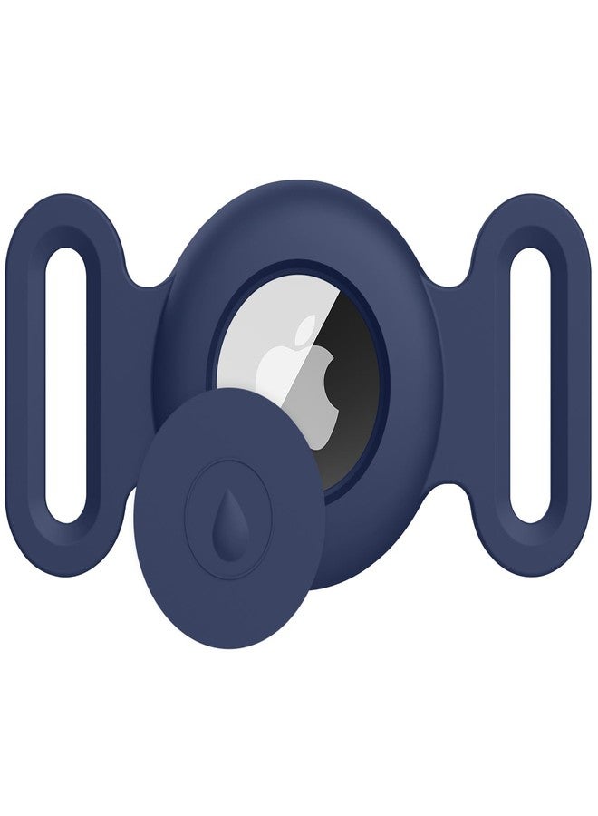 Meliya Airtag Dog Collar Holder for Apple Airtag Dog Tracker, 2 Pack GPS Tracking Accessories Anti-Lost Silicone Air Tag Holder Case for Pet Cat Dog Collars (Midnight Blue, Large) - Image 1