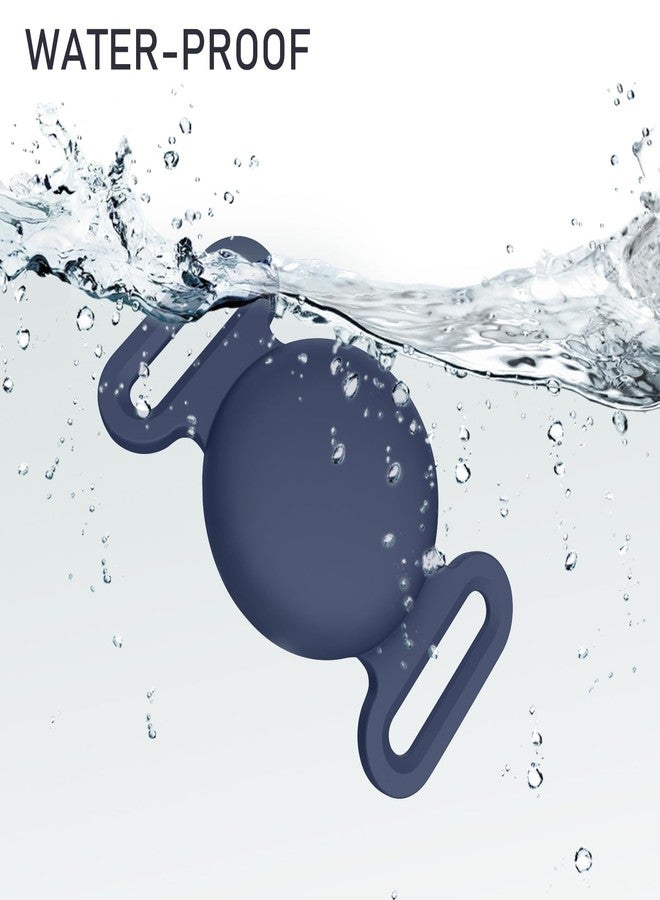 Meliya Airtag Dog Collar Holder for Apple Airtag Dog Tracker, 2 Pack GPS Tracking Accessories Anti-Lost Silicone Air Tag Holder Case for Pet Cat Dog Collars (Midnight Blue, Large) - Image 4