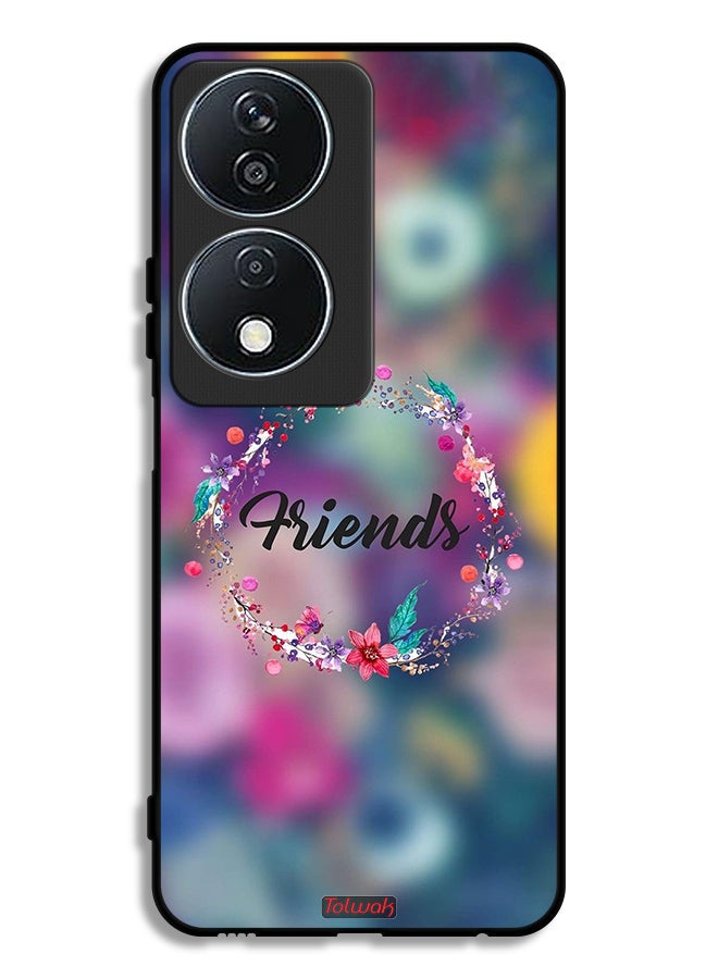 Tolwak Honor X7b 5G Protective Case Cover Friends In Flowers Ring Art - Image 1