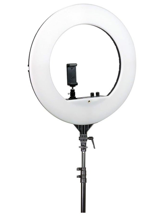 RL-18 LED Ring Light 46cm with Stand & Bag – 55W Dimmable, 3200K-5600K, Color Modes, Compatible with Cameras & Smartphones  - Image 1