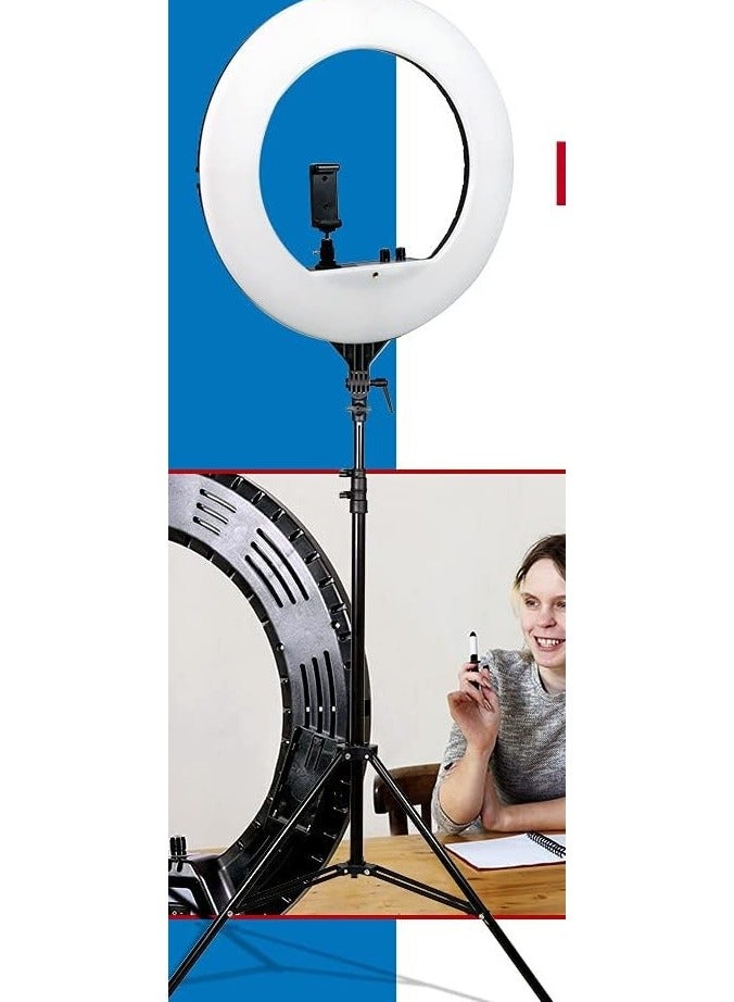 RL-18 LED Ring Light 46cm with Stand & Bag – 55W Dimmable, 3200K-5600K, Color Modes, Compatible with Cameras & Smartphones  - Image 2