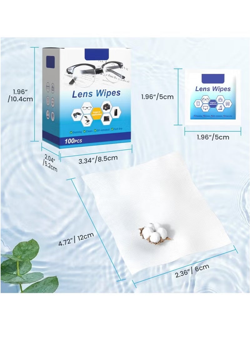 Generic 100-Piece Eyeglass Lens Cleaning Wipes, Pre-moistened Individually Wrapped Sracth-Free, Streak-Free Eye Glasses Cleaner Wipes for Sunglass, Camera Lens, Goggles  - Image 3