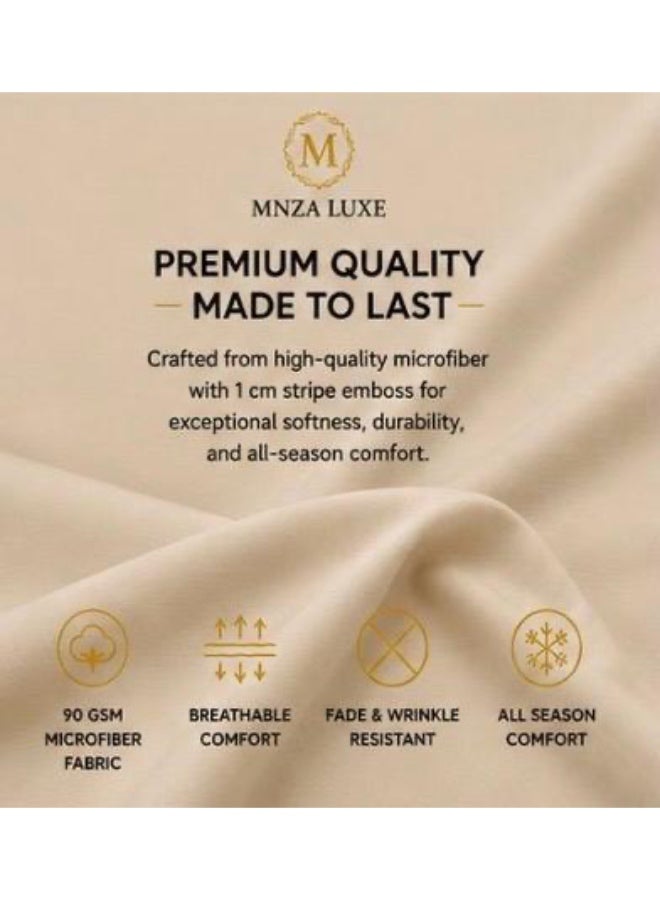 طقم ملاءة سرير مطاطية سادة من الألياف الدقيقة من MNZA LUXE، ملاءة مطاطية واحدة + غطاءا وسادة | ناعم للغاية، قابل للتهوية، مقاوم للتجاعيد | جملي - Image 5