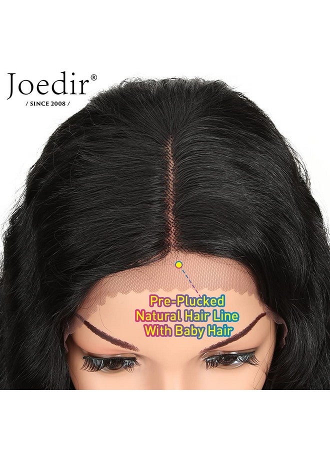 جويدر باروكة شعر صناعي مموج طويل من Joedir بجزء عميق 30 بوصة، دانتيل شفاف عالي الدقة للنساء، كثافة 130% (لون أسود) - Image 5