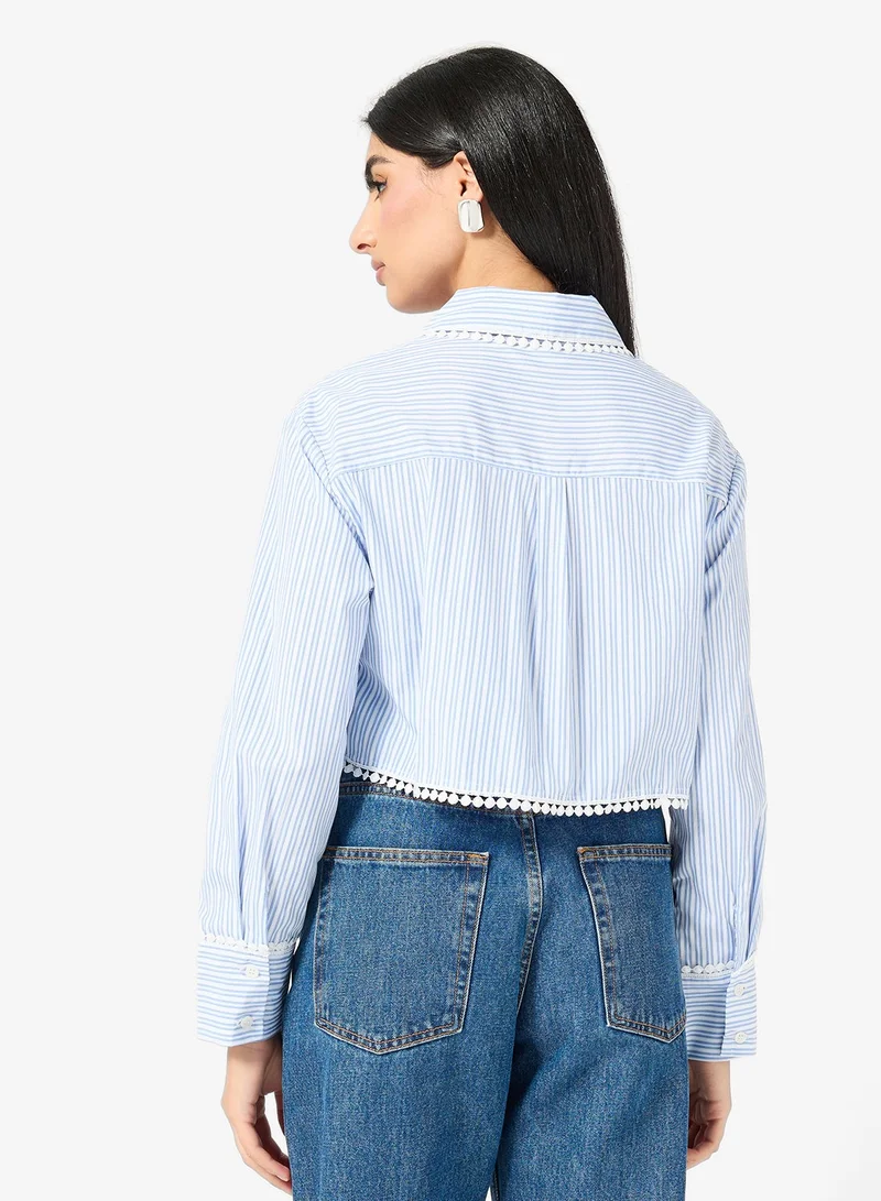 ELLA Striped Cropped Shirt