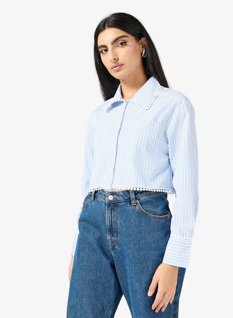 ELLA Striped Cropped Shirt